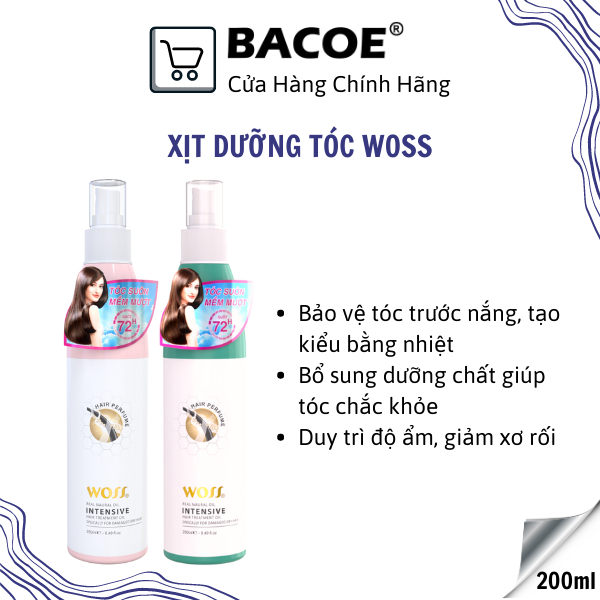 Nước xịt dưỡng bóng tóc Woss 250ml