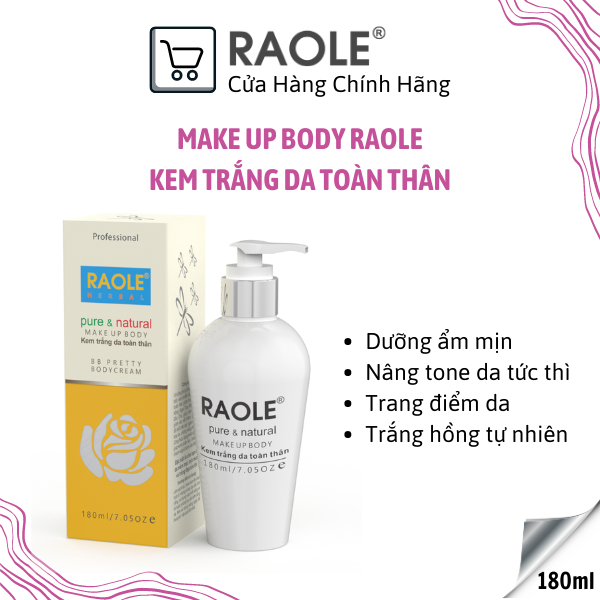 Kem trắng da toàn thân RAOLE 180ml Kem Body Raole
