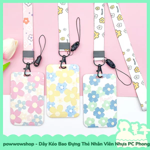 Dây Kéo Bao Đựng Thẻ Nhân Viên Nhựa PC Phong Cách Pattel Vintage Thousand Flowers