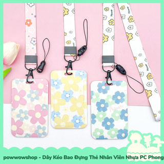[Sẵn VN - Hỏa Tốc] Dây Kéo Bao Đựng Thẻ Nhân Viên Nhựa PC Phong Cách Pattel Vintage Thousand Flowers