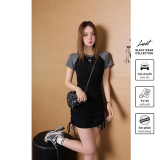 Váy ôm body rút dây phối áo xám cao cấp LUST chất liệu dày dặn thiết kế đẹp - M98
