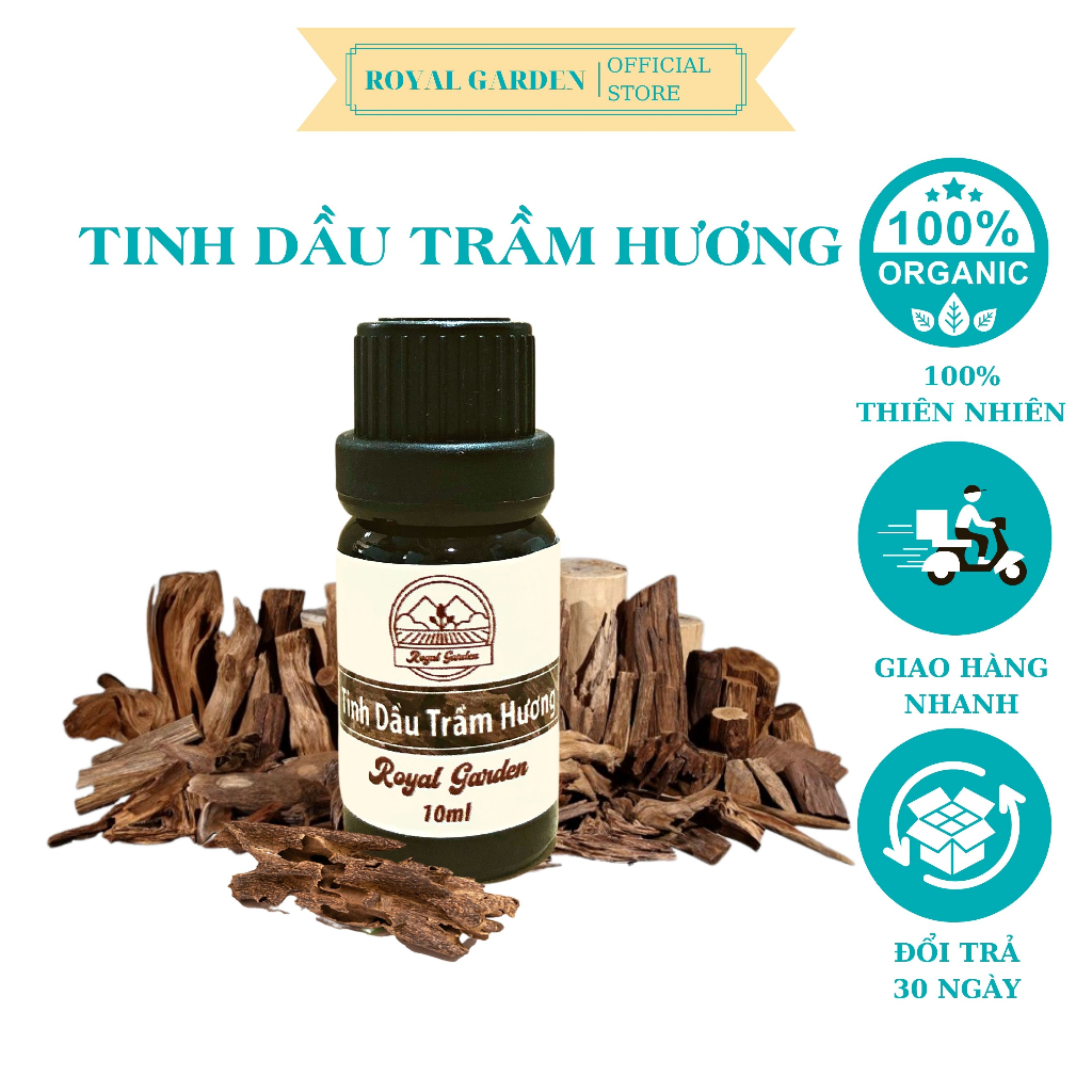 Tinh Dầu Trầm Hương Royal 10ml 50ml Nguyên Chất Giảm Stress Khử Mùi Chống Say Xe Hàng Chính Hãng