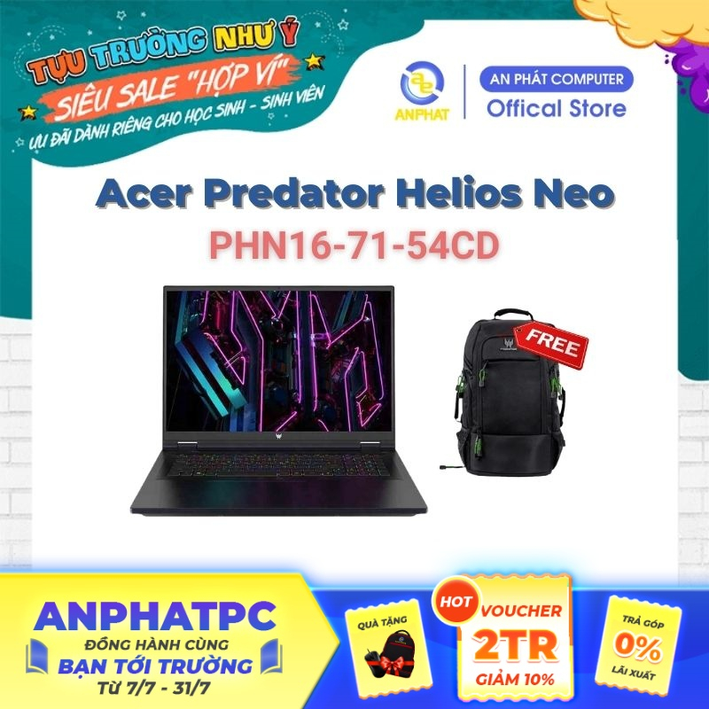 [Mã ELCL12 giảm 12% đơn 10TR] Laptop Acer Predator Helios Neo PHN16-71-54CD (Core i5-13500HX & RTX 4050 6GB | 16 )