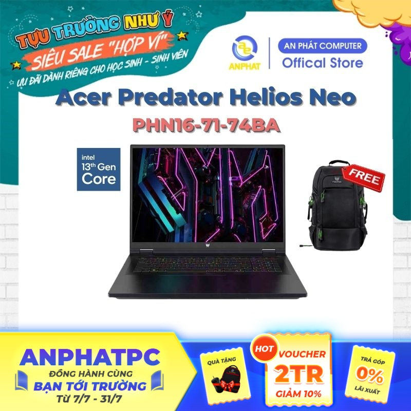 Laptop Acer Predator Helios Neo PHN16-71-74BA (Intel Core i7-13700HX | | RTX 4060 8GB