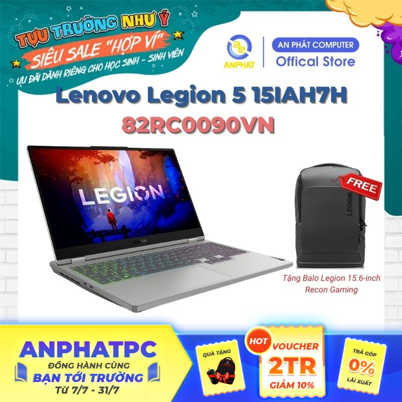 [Mã ELCL12 giảm 12% đơn 10TR] Laptop Lenovo Legion 5 15IAH7H 82RC0090VN (Core i5-12500H & RTX 3050Ti)