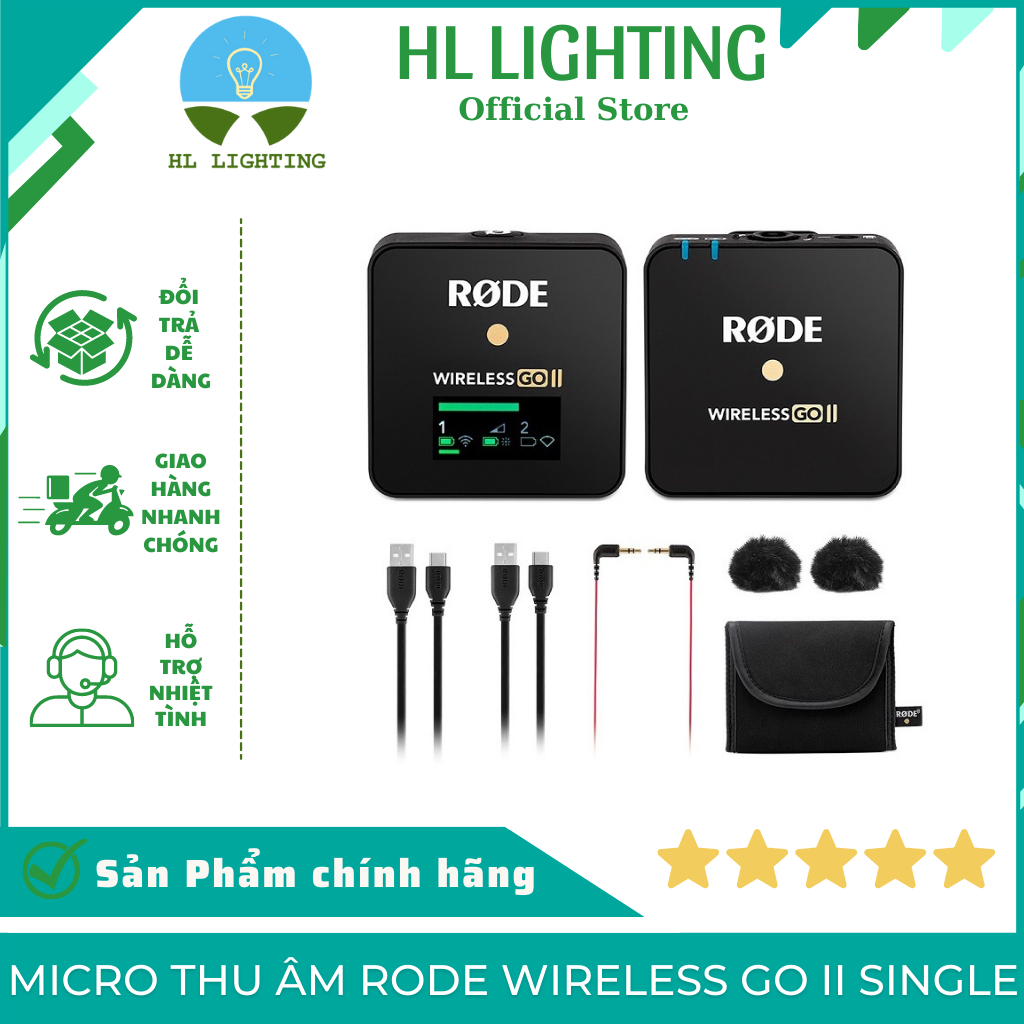 Micro Thu Âm Rode Wireless Go II Single HL Lighting | Shopee Việt Nam