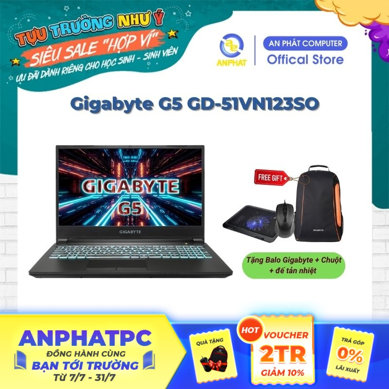 Laptop Gigabyte G5 GD-51VN123SO (Core i5-11400H & RTX 3050 4GB)