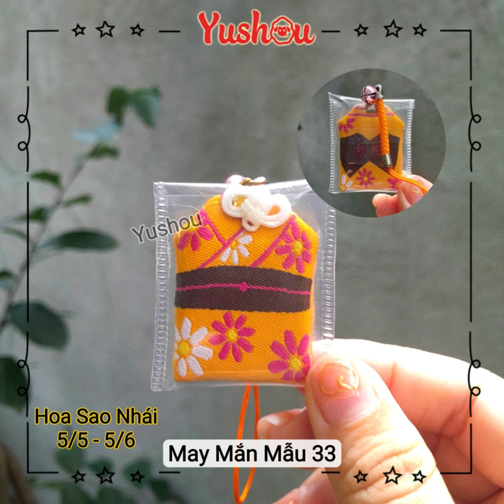Túi Phước Yushou May Mắn Hoa Sao Nhái - Kiểu Omamori Nhật, Có sẵn, Quà tặng ý nghĩa.