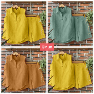 Bộ Đũi Quần Cộc, Áo Sát Nách Chất Vải Đũi Cao Cấp - SN