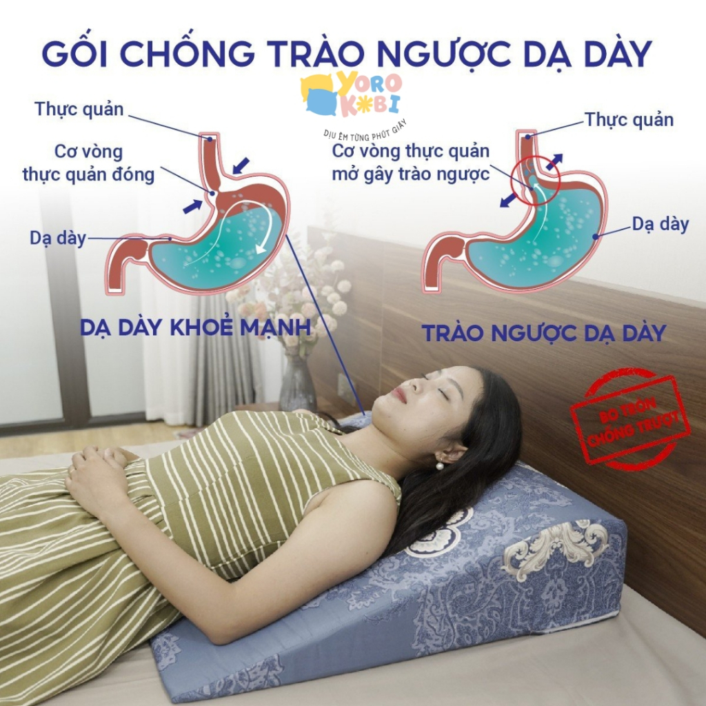 Gối Chống Trào Ngược Dạ Dày Người Lớn Yorokobi Chính Hãng (Duy nhất bo tròn chống trượt)