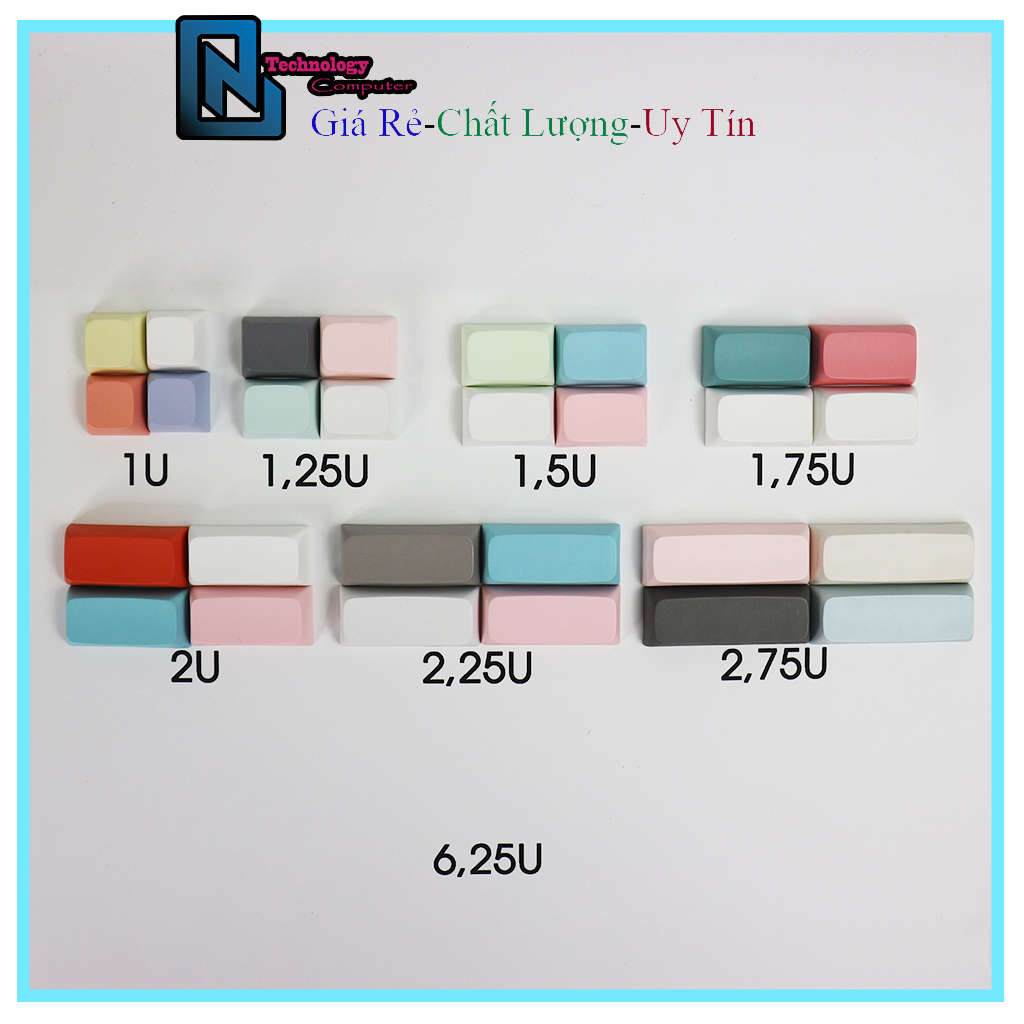 Lẻ Nút XDA Profile Không In Đủ Size Màu Sắc Hỗn Hợp Chất Liệu PBT Dành Cho Bàn Phím Cơ