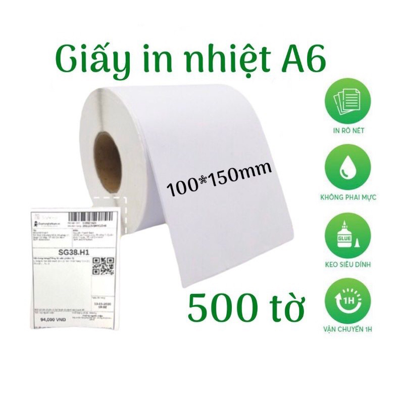 Giấy In Nhiệt A6 100x150mm Cuộn 500 Tem In Bill Shopee TMĐT Cuộn A6 A7 ...