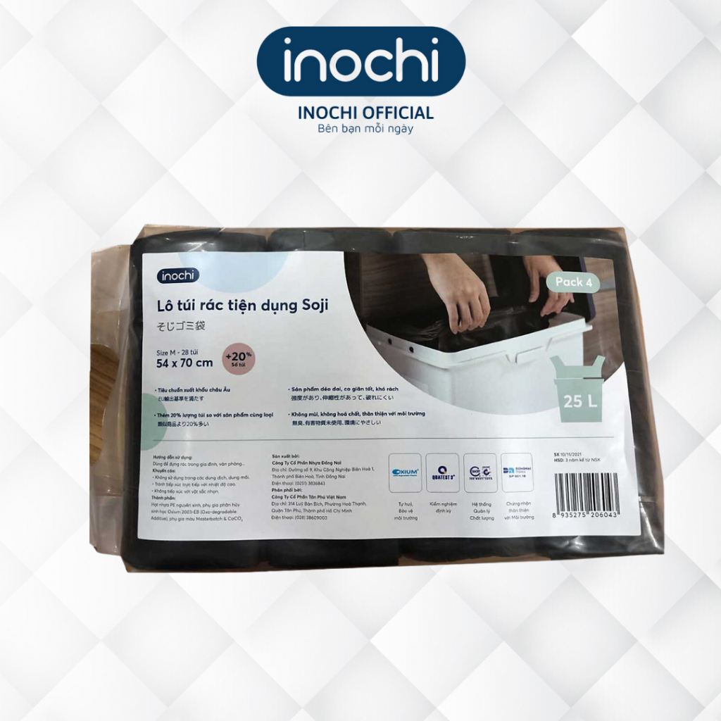 Lô 04 túi rác tiện dụng Soji Inochi 10/25/50L (màu đen) | Shopee Việt Nam