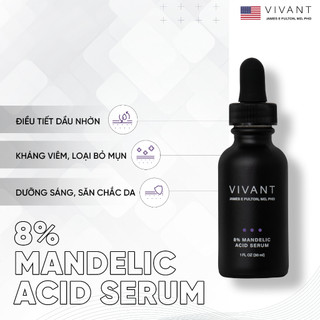 Serum Vivant 8% - 15% Mandelic Acid 3-In-1 giảm mụn, lão hóa, sắc tố không đều 30ml