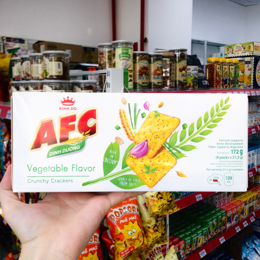 Bánh dinh dưỡng AFC Vị rau hộp 200g(8 gói x 25g) | Shopee Việt Nam