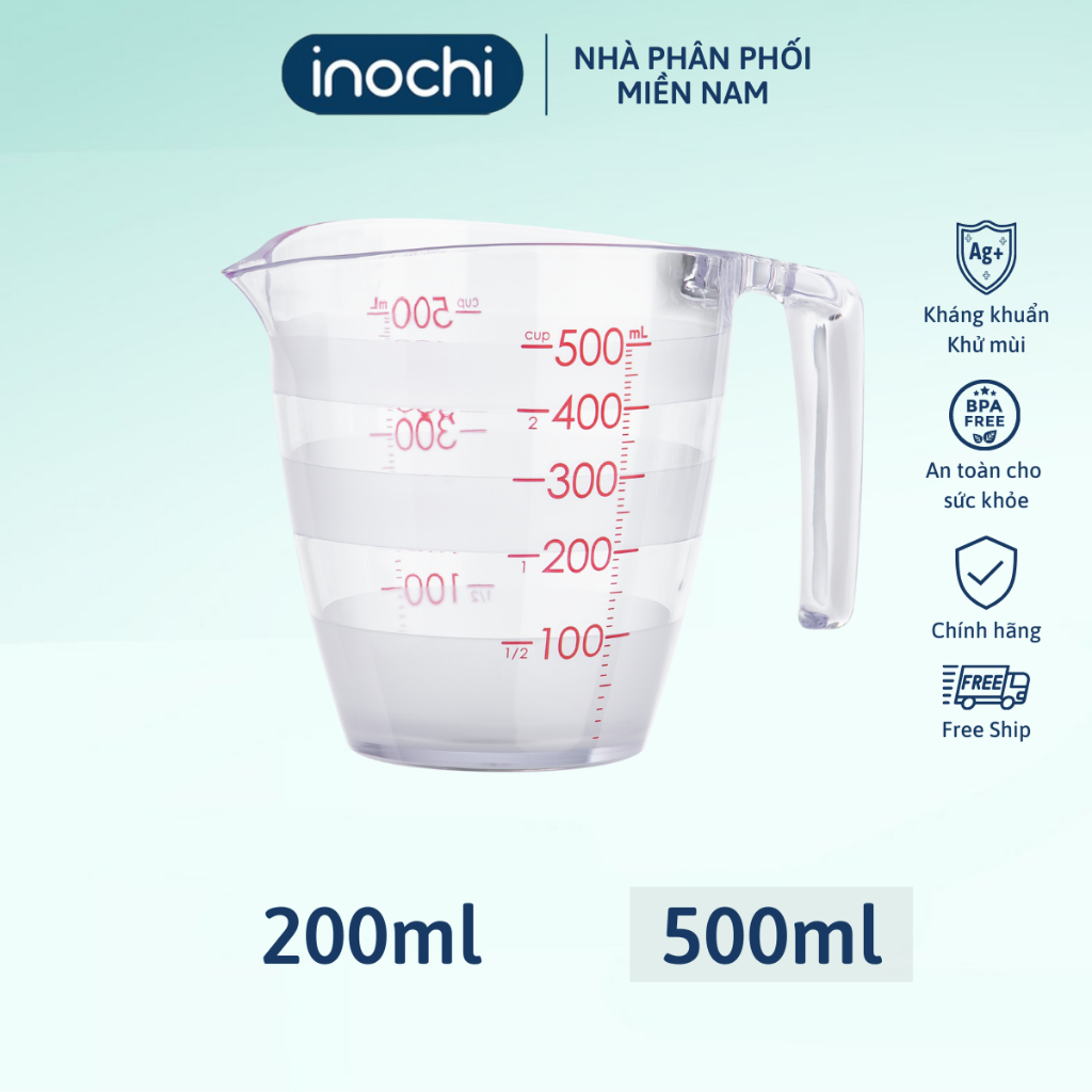 Ảnh Cốc đong Inochi 200ml - 500ml Chịu nhiệt 140 độ C, an toàn khi sử dụng 2