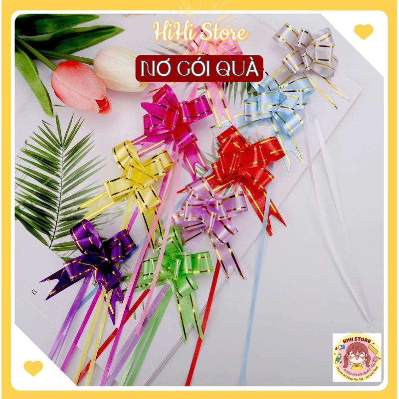 Nơ Rút Gói Quà Set 10 Cái (Chọn Màu) Bản 1,2cm 1,4cm 1,7cm Phụ Kiện ...