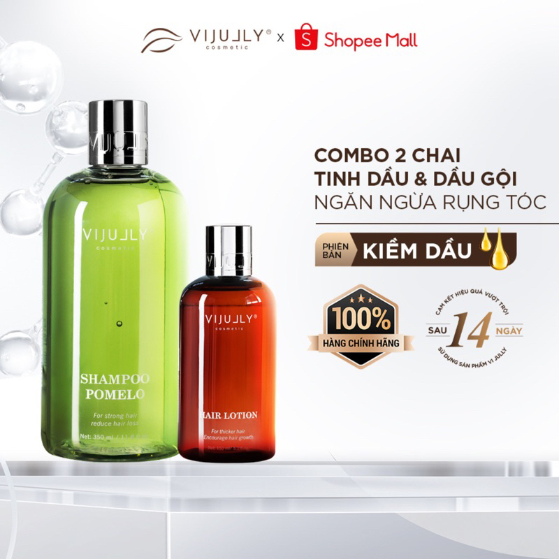 Ảnh Bộ Gội Xịt Giảm Rụng - Mọc Tóc VIJULLY Dầu Gội Bưởi và Xịt Tinh Dầu Bưởi 1