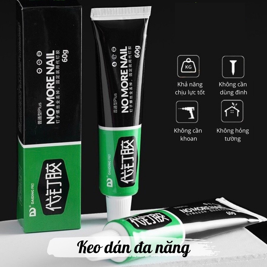 (COMBO 5) KEO DÁN SIÊU DÍNH XANH ĐEN NO MORE NAIL, KEO DÁN ĐA NĂNG CHỊU LỰC CAO, Dán Tường Chắc Chắn, Dùng Cho Nhiều Bề