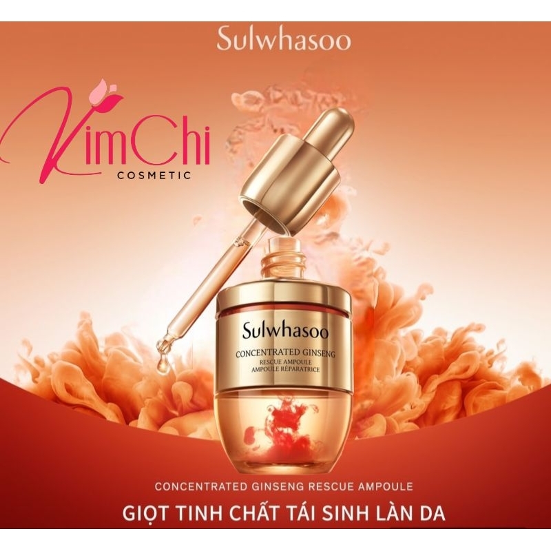 Tinh chất nhân sâm sulwhasoo phục hồi giải cứu làn da tức thì Concentrated Ginseng Rescue Ampoule 20g