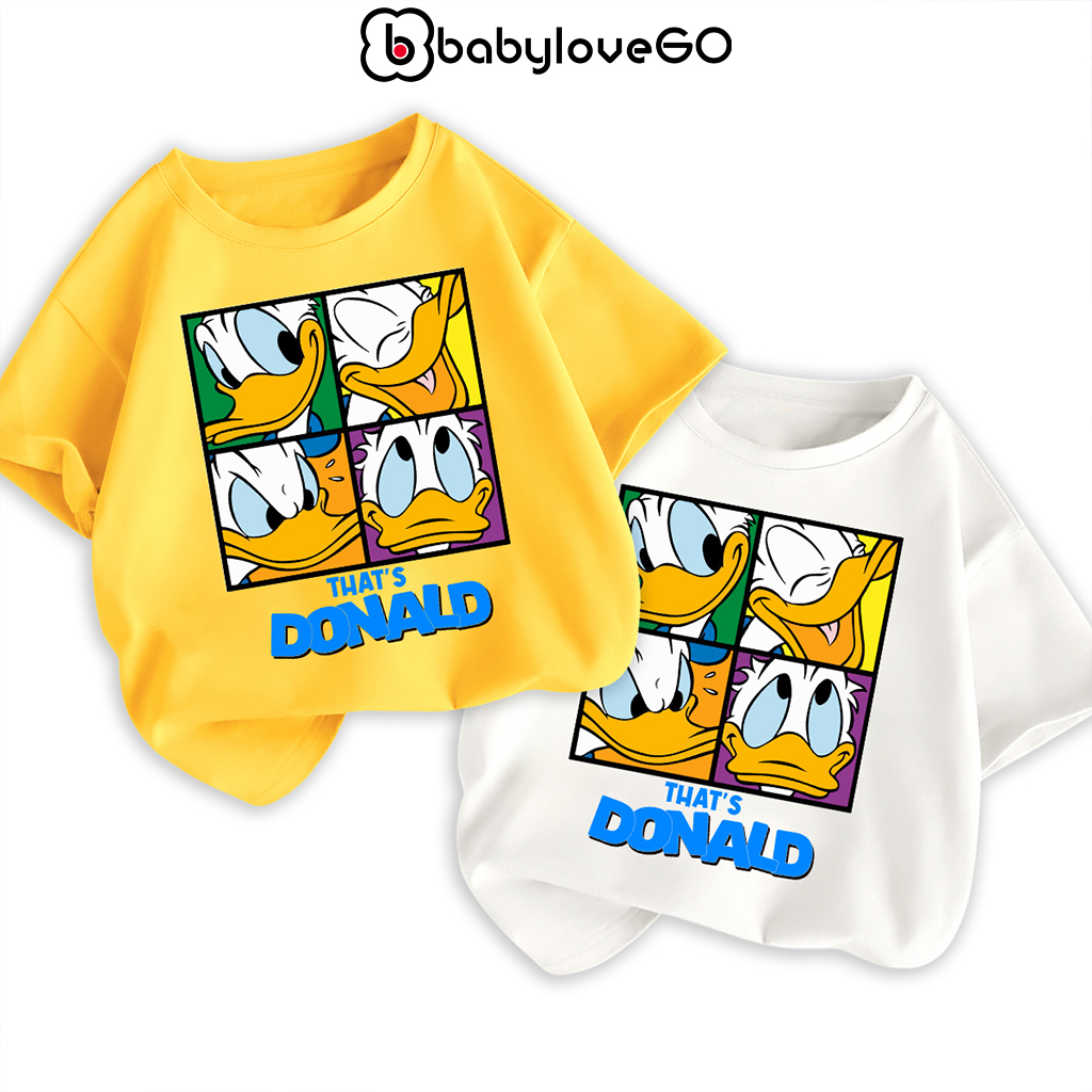 Áo bé trai BabyloveGO áo phông cộc tay cho bé in hình Vịt Donald độc đáo mẫu mới 2023