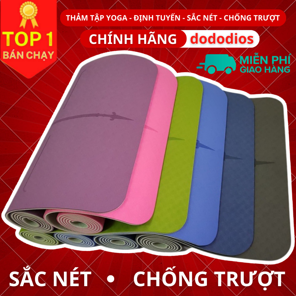 Ảnh Thảm Yoga Định Tuyến Chống Trượt Thấm Hút Tốt Dùng Để Tập Gym, Yoga Và Pilates - Định Tuyến Sắc Nét - Hãng Dododios 3