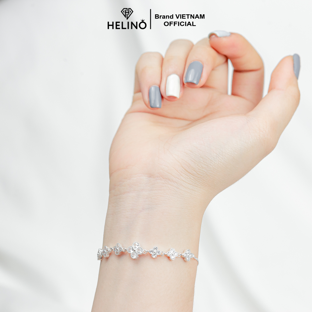 Ảnh Lắc tay bạc nữ HELINO dây rút dải hoa đính đá xinh xắn V22 3