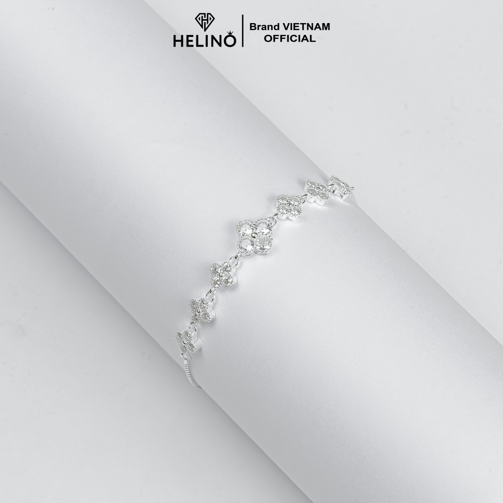 Ảnh Lắc tay bạc nữ HELINO dây rút dải hoa đính đá xinh xắn V22 2