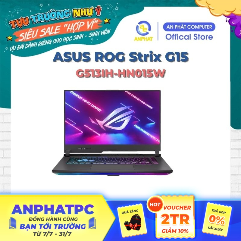 [Mã ELCL12 giảm 12% đơn 10TR] Laptop Asus ROG Strix G15 G513IH-HN015W (Ryzen 7-4800H + GTX1650 4GB)