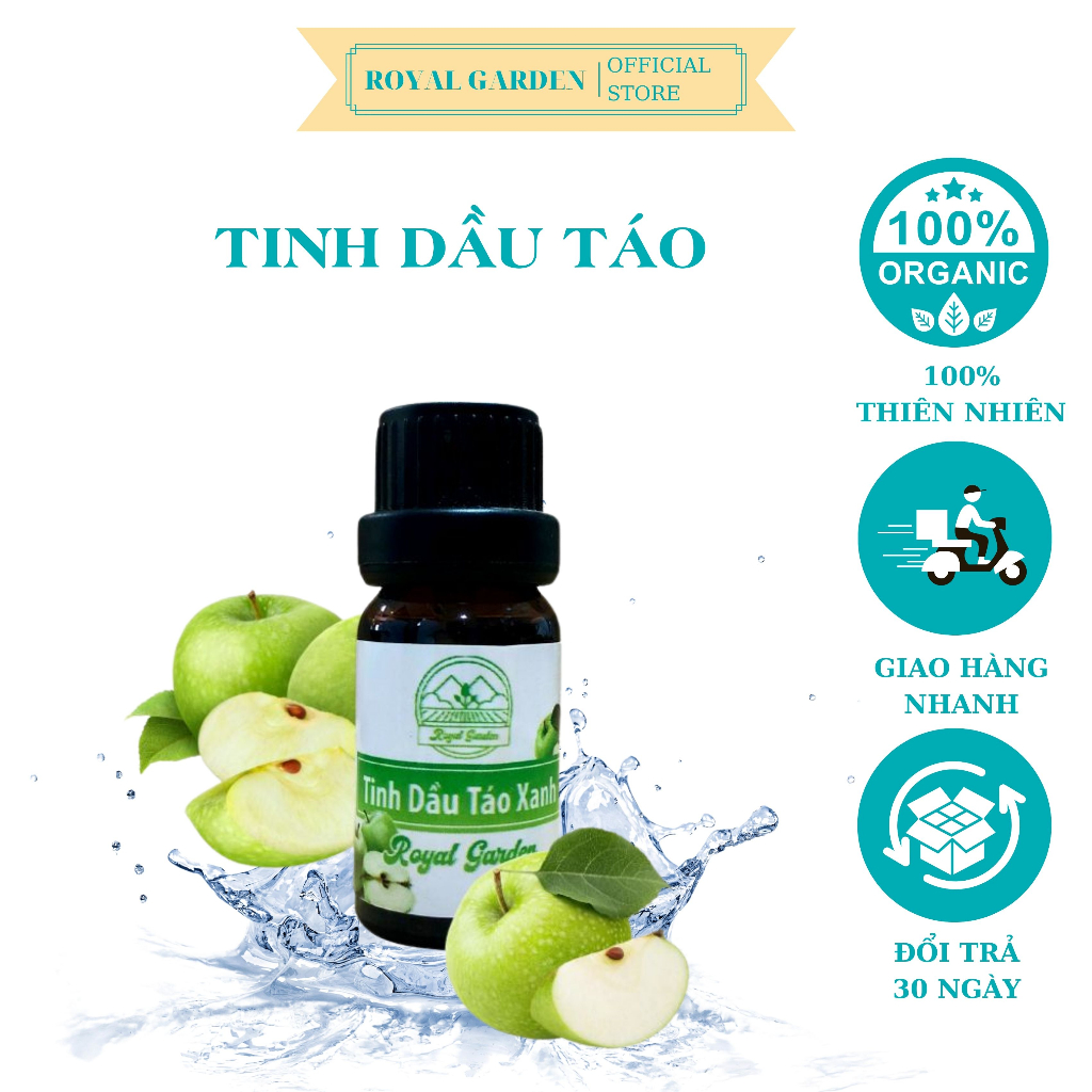 Tinh Dầu Táo Royal 10ml 50ml Nguyên Chất Giảm Stress Khử Mùi Chống Say Xe Hàng Chính Hãng