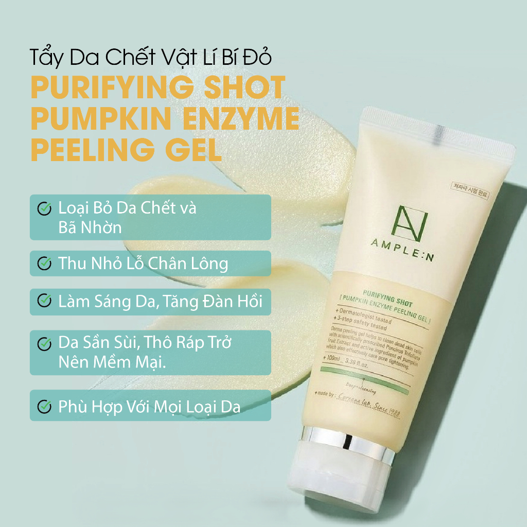Ảnh Tẩy Tế Bào Chết Bí Ngô AMPLE:N Purifying Shot Pumpkin Enzyme Peeling Gel 2
