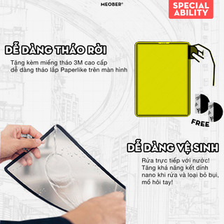 [Paperlike Nano] Dán màn hình iPad Paperfilm hạt Nano - Nhám mịn mới, hỗ trợ tháo rời, tăng cường hiển thị by MèoBer