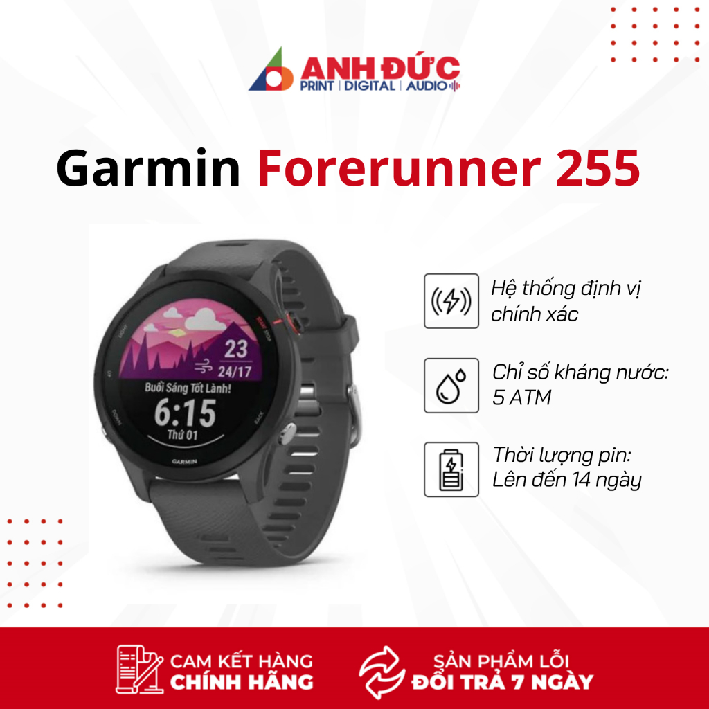 (Tặng Dán Cường Lực) Đồng Hồ Thông Minh Garmin Forerunner 255 Fr255 ...