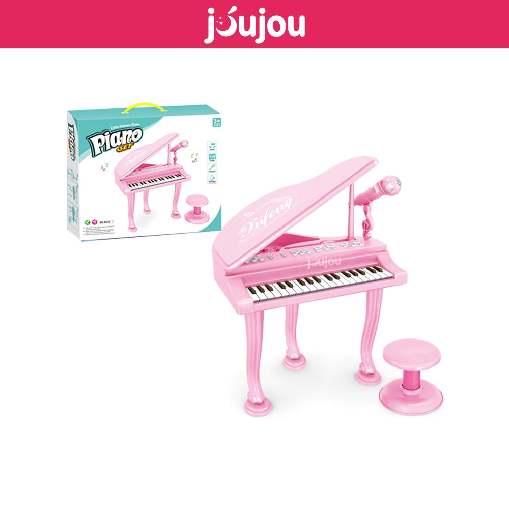 Đàn Piano cho bé màu hồng cao cấp JuJou cỡ to đại có ghế ngồi kèm micro chuẩn âm thanh