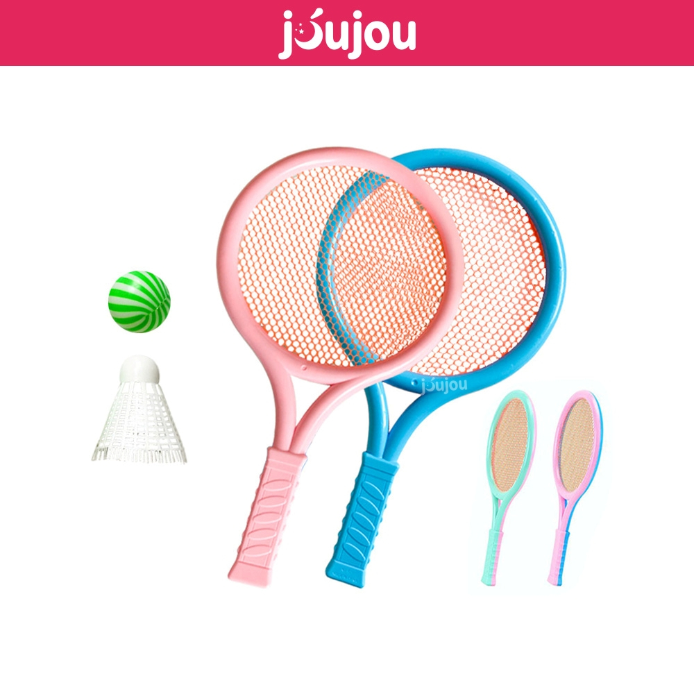 Vợt cầu lông trẻ em đồ chơi thể thao có 2 vợt 1 quả bóng 1 quả cầu JuJou an toàn cho bé từ 3 tuổi