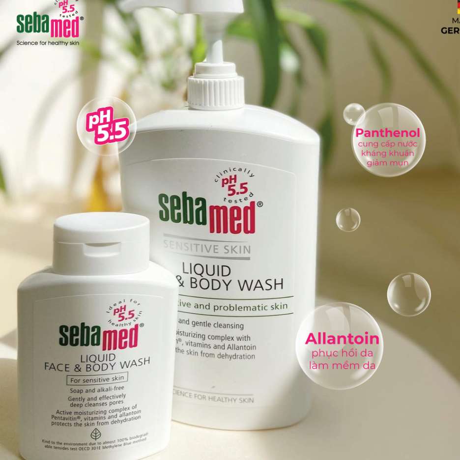 Ảnh Sữa Rửa Mặt Và Tắm Toàn Thân Sebamed Face & Body Wash pH5.5 (50ml) 3