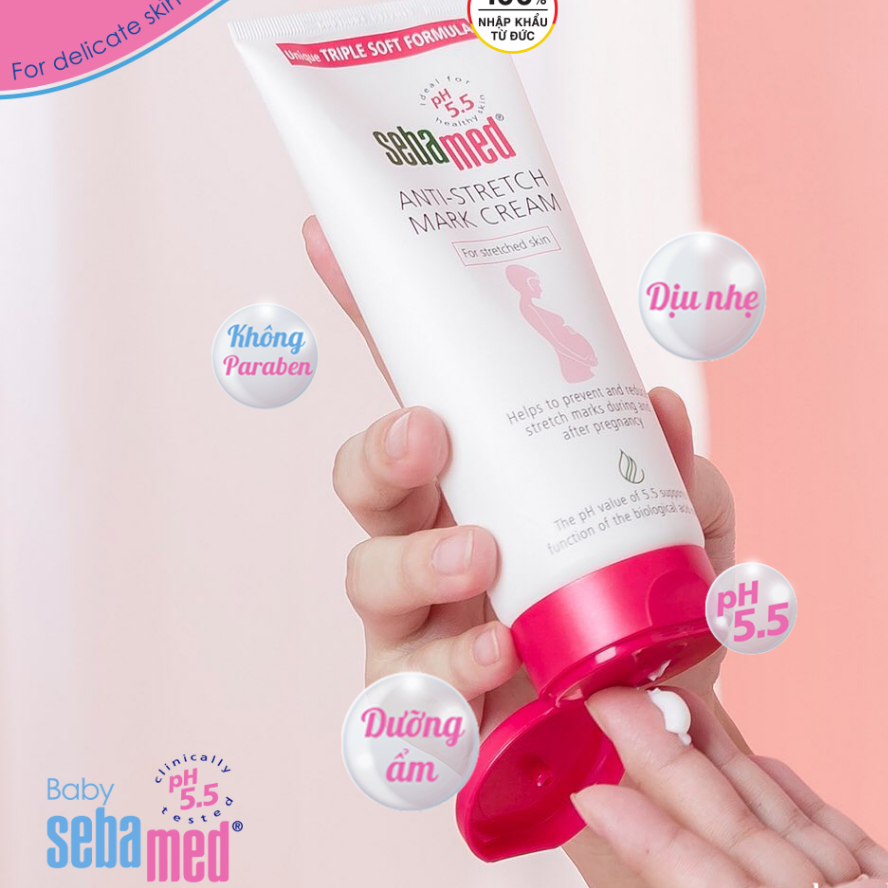 Ảnh Kem ngăn ngừa rạn da bà bầu Sebamed Anti-Stretch Mark Cream pH5.5 (200ml) 2