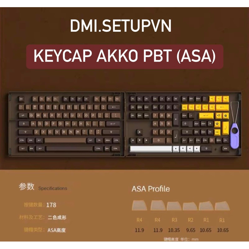 [GIAO NGAY] Bộ Keycap Akko PBT doubleshot ASA | Fullset | Shopee Việt Nam