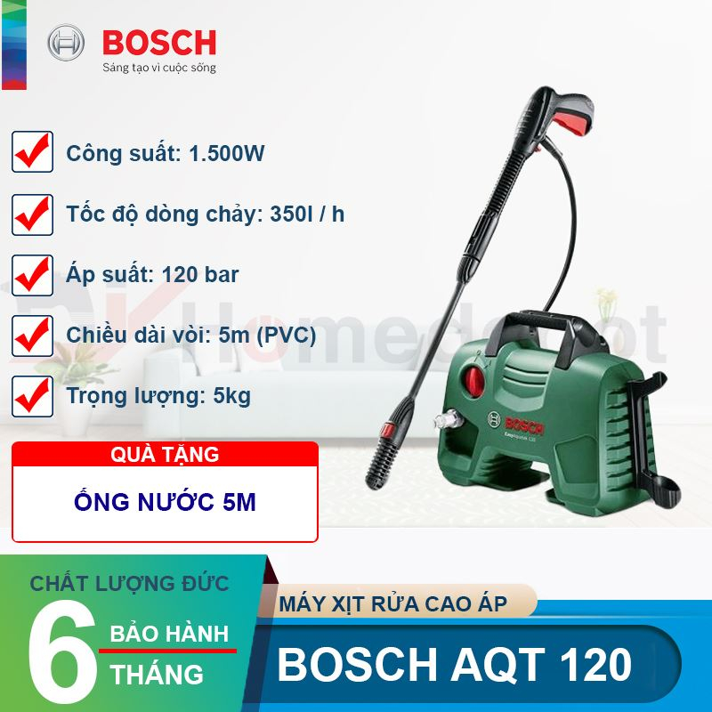 [Mã BMLTB200 giảm đến 100K đơn 499K] Máy xịt rửa cao áp Bosch Aquatak 120