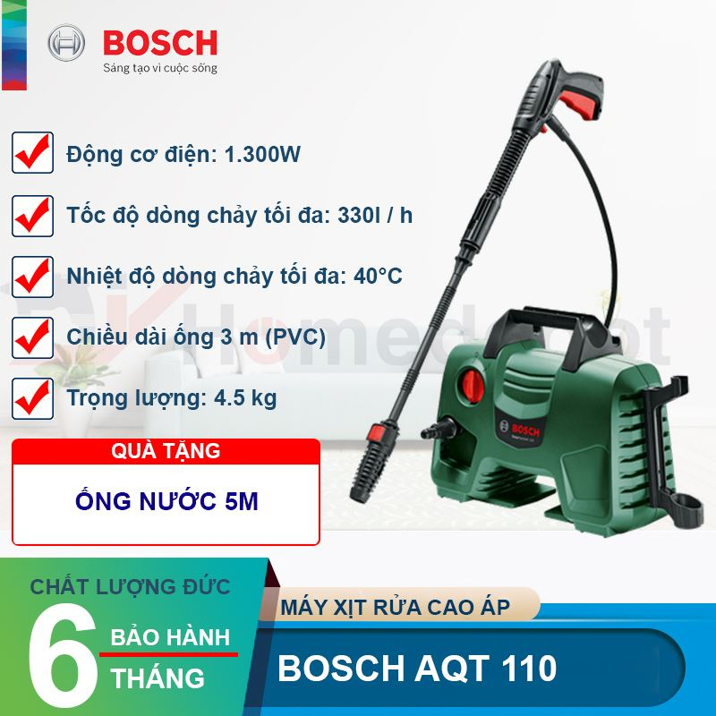 [Mã BMLTB200 giảm đến 100K đơn 499K] Máy xịt rửa cao áp Bosch Aquatak 110