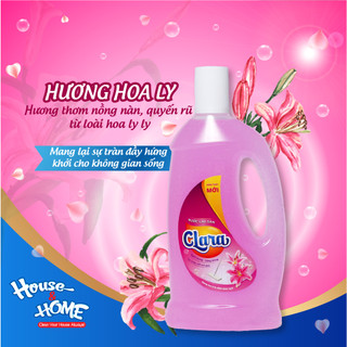 Combo 2 Chai Nước Lau Sàn Clara Hương Hoa Ly 1 Lít NLSHL01, Dung Dịch Lau Sàn Lau Sạch Bóng, Lưu Hương Dài Lâu, An Toàn