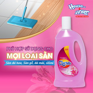 Combo 2 Chai Nước Lau Sàn Clara Hương Hoa Ly 1 Lít NLSHL01, Dung Dịch Lau Sàn Lau Sạch Bóng, Lưu Hương Dài Lâu, An Toàn
