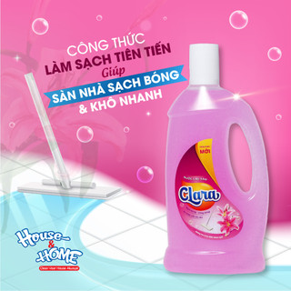 Combo 2 Chai Nước Lau Sàn Clara Hương Hoa Ly 1 Lít NLSHL01, Dung Dịch Lau Sàn Lau Sạch Bóng, Lưu Hương Dài Lâu, An Toàn