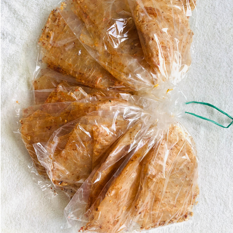 (Xâu 10 bịch) Bánh Tráng Muối Tỏi Xike Tôm