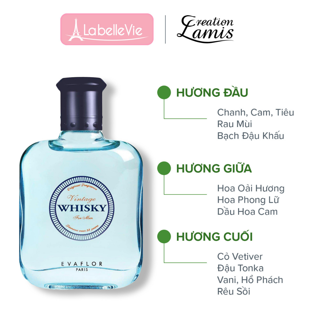 Ảnh Nước hoa nam Evaflor Whisky Vintage chính hãng Pháp hương thơm say đắm, hấp dẫn, từng trải 100ml 1