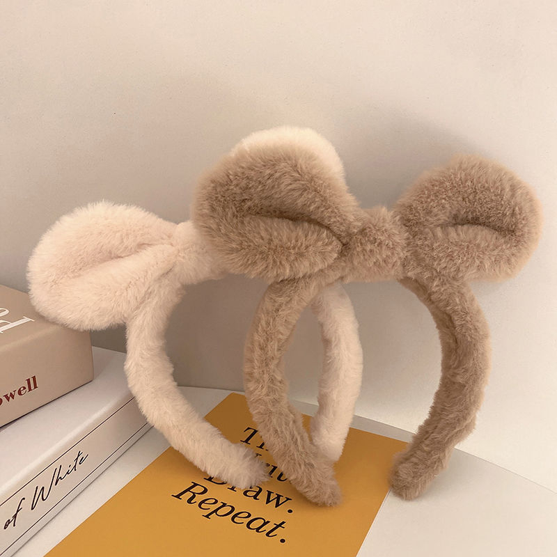 Băng đô rửa mặt bờm cute cài tóc dễ thương chống trơn trượt, lông mềm mại phong cách Hàn Quốc trẻ em, người lớn