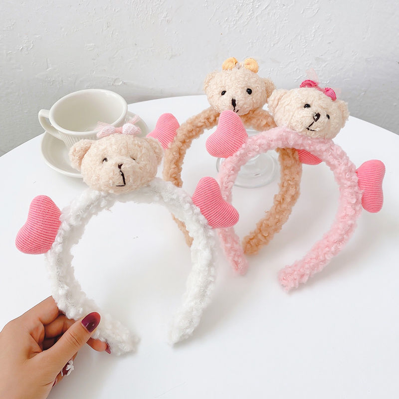 Băng đô rửa mặt bờm cute cài tóc dễ thương chống trơn trượt, lông mềm mại phong cách Hàn Quốc trẻ em, người lớn