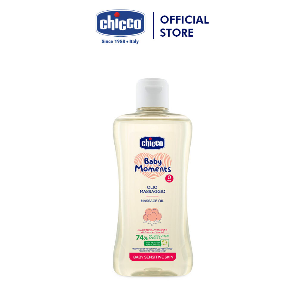 Dầu mát-xa chiết xuất Hạt bông Chicco 0M+ 200ml