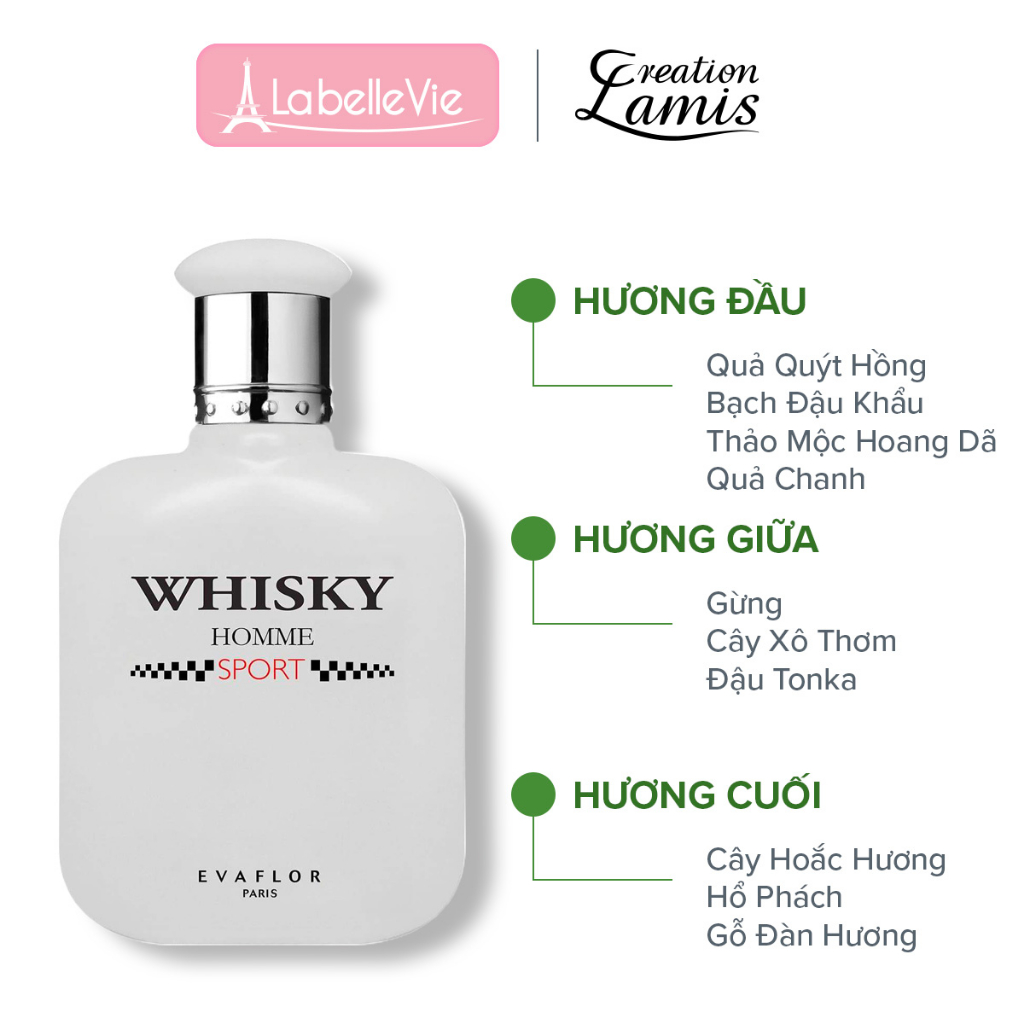 Ảnh Nước hoa nam Evaflor Whisky Sport chính hãng Pháp hương thơm sang trọng thơm mát 100ml 2