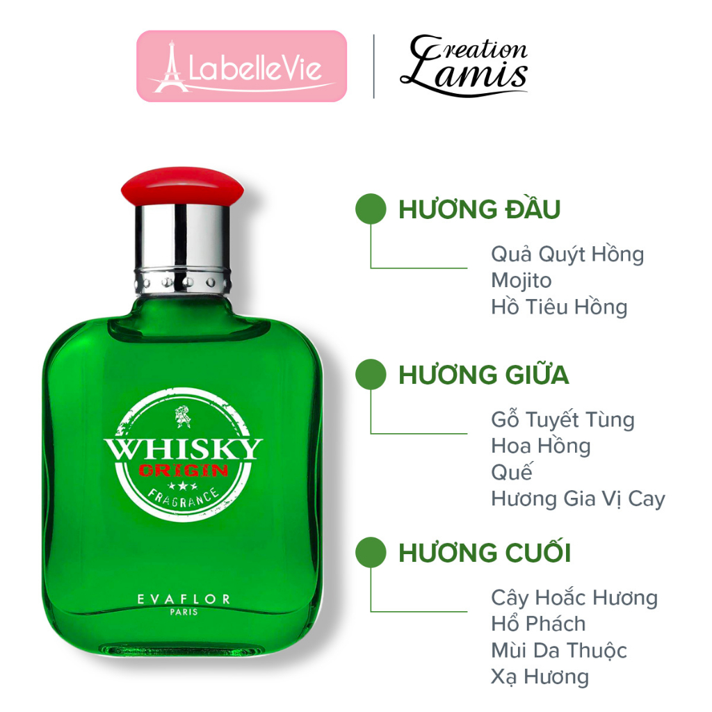 Ảnh Nước hoa nam Evaflor Whisky Origin chính hãng Pháp hương thơm cay nồng cuốn hút 100ml 2